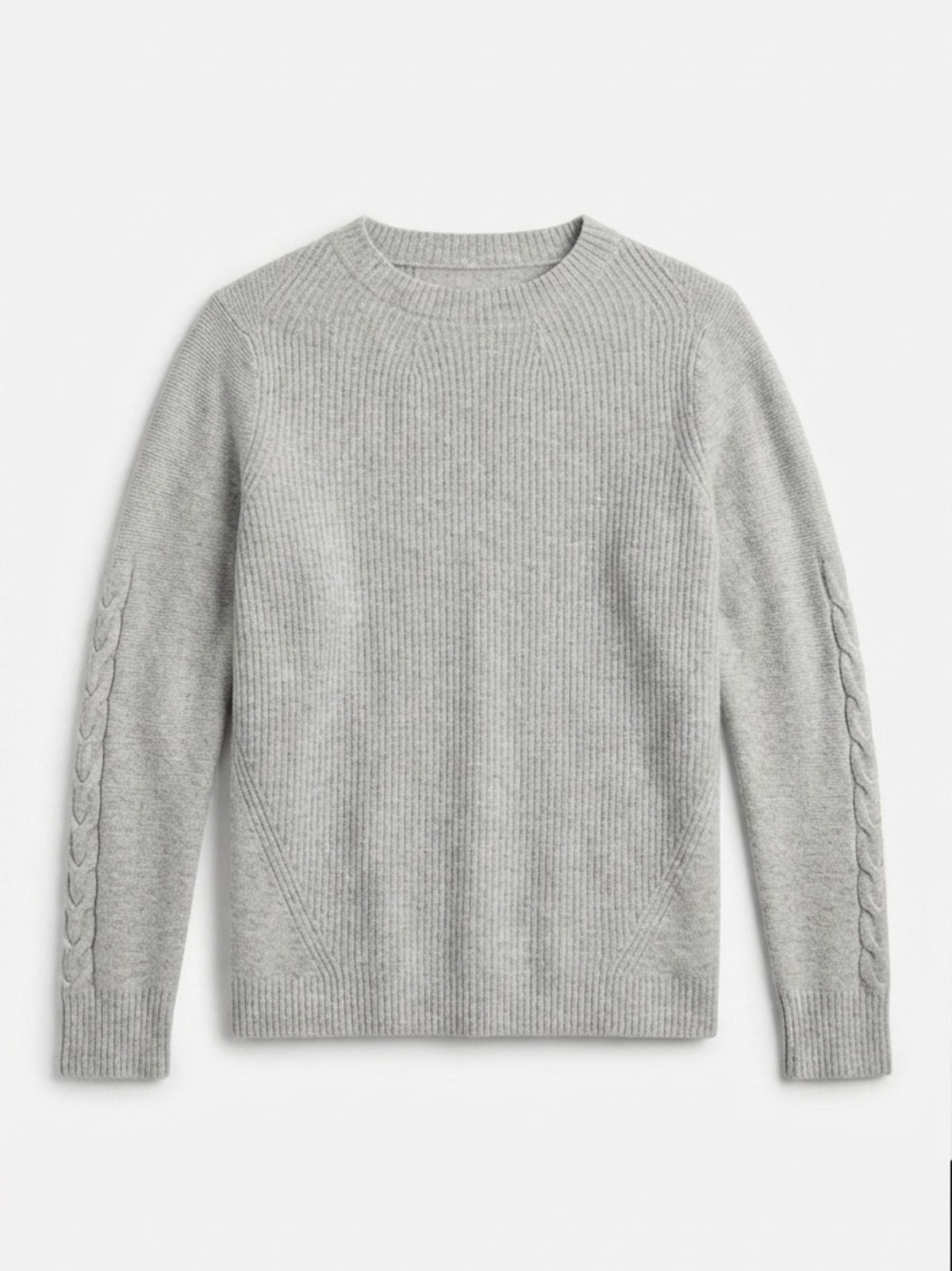 Banana Republic Gray Ribbed Crew Neck Sweater